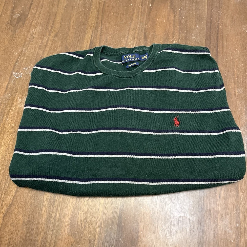 Polo Ralph Lauren Jumper Mens XL Green crew neck sweater pima cotton